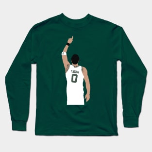 Jayson Tatum Pointing Up (White) Long Sleeve T-Shirt